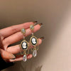 Alloy Geometric Round Earrings With Electroplating Treatment