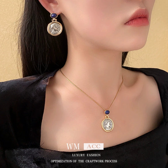 Alloy Geometric Round Earrings With Electroplating Treatment