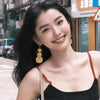 Alloy Geometric Round Mosquito Coil Interlocking Ear Hooks Light Luxury Style Earrings For Women