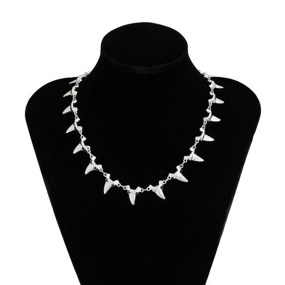 Alloy Geometric Shark Teeth Handmade Men's Necklace And Bracelet