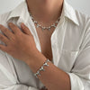 Alloy Geometric Shark Teeth Handmade Men's Necklace And Bracelet