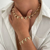 Alloy Geometric Shark Teeth Handmade Men's Necklace And Bracelet