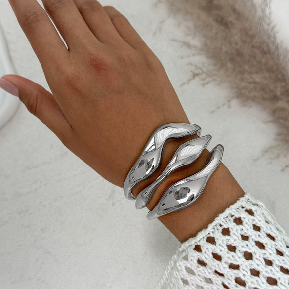 Alloy Geometric Simple Electroplated Bracelet Set