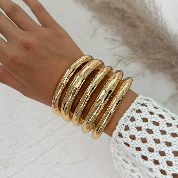 Alloy Geometric Simple Electroplated Bracelet Set