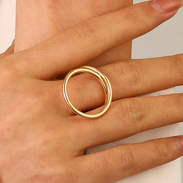 Alloy Geometric Simple Opening Bracelet Ring Jewelry With Electroplating