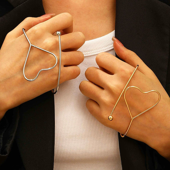 Alloy Geometric Simple Opening Bracelet Ring Jewelry With Electroplating