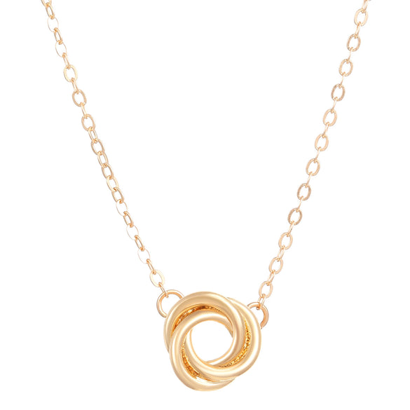 Alloy Geometric Simple Style Earrings And Necklace Set With Circle Pendant And Regular Chain Electroplated For Women