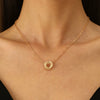 Alloy Geometric Simple Style Earrings And Necklace Set With Circle Pendant And Regular Chain Electroplated For Women