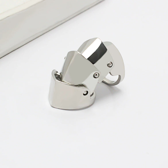 Alloy Geometric Skull Ring Electroplated Unisex