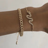 Alloy Geometric Snakeshaped Chain Bracelet For Women Retro Style