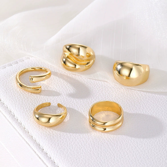 Alloy Geometric Spherical Opening Ring Electroplated