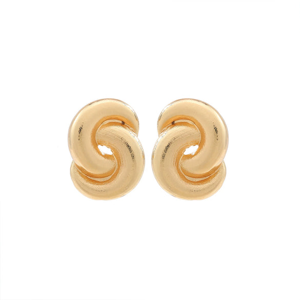 Alloy Geometric Spiral Twist Shape Electroplated Fashion Earrings For Women