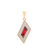 Alloy Geometric Square Casual Necklace Pendant Electroplated With 18K Gold And Microinlaid Zircon