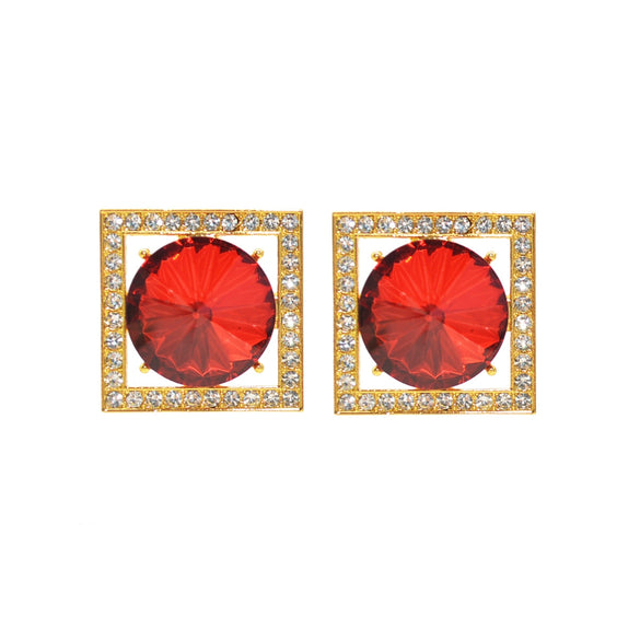 Alloy Geometric Square Diamond Earrings