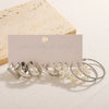 Alloy Geometric Square Earrings Set With Electroplating Simple Retro Pearl Style For Women