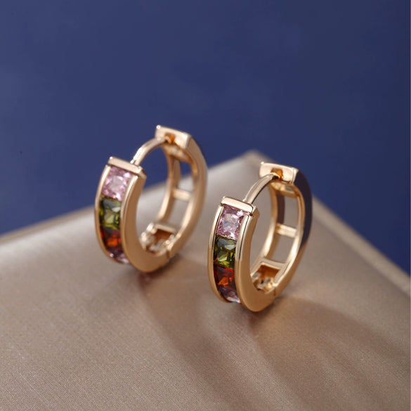 Alloy Geometric Square Zircon Electroplated Women's Earrings