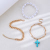 Alloy Geometric Star Shape Pendant Multi Layer Bracelet With Electroplating Unisex