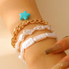 Alloy Geometric Star Shape Pendant Multi Layer Bracelet With Electroplating Unisex