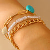 Alloy Geometric Star Shape Pendant Multi Layer Bracelet With Electroplating Unisex