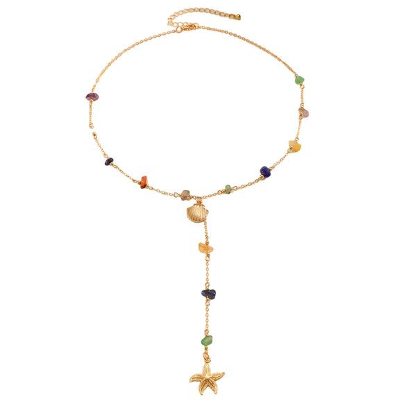 Alloy Geometric Starfish Women's Electroplated Dopamine Necklace