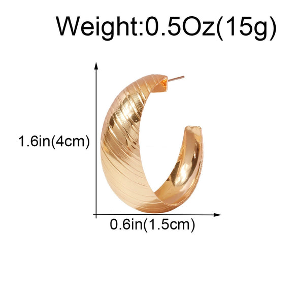 Alloy Geometric Striped Hoop Ring Earrings For Women