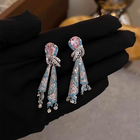 Alloy Geometric Style Earrings Set With Diamonds For Women