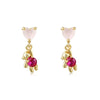 Alloy Geometric Style Electroplated Tassel Bear Cloud Earrings Unisex Jewelry