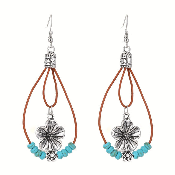 Alloy Geometric Style Pine Stone Turquoise Tassel Women's Earrings