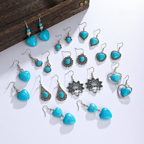 Alloy Geometric Style Pine Stone Turquoise Tassel Women's Earrings