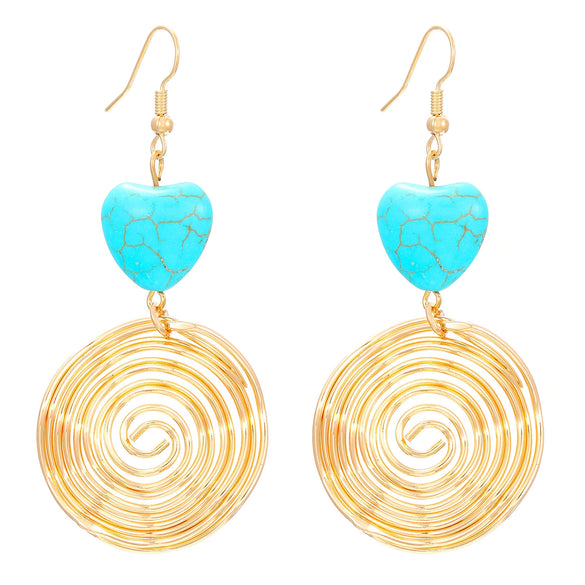 Alloy Geometric Style Pine Stone Turquoise Tassel Women's Earrings