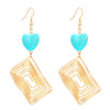 Alloy Geometric Style Pine Stone Turquoise Tassel Women's Earrings