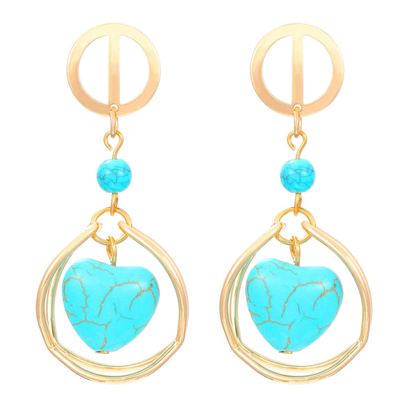 Alloy Geometric Style Pine Stone Turquoise Tassel Women's Earrings