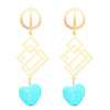 Alloy Geometric Style Pine Stone Turquoise Tassel Women's Earrings