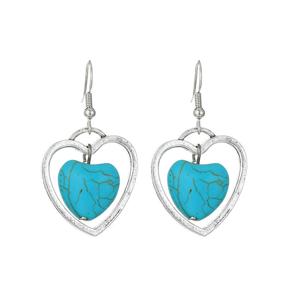 Alloy Geometric Style Pine Stone Turquoise Tassel Women's Earrings