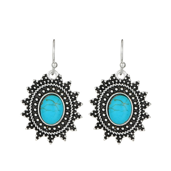 Alloy Geometric Style Pine Stone Turquoise Tassel Women's Earrings