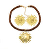 Alloy Geometric Style Sun Pendant Necklace And Earrings Set For Women