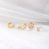 Alloy Geometric Style Zircon Earrings And Ear Bone Clip Set For Women With Diamond Design And Light Luxury Style