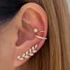 Alloy Geometric Style Zircon Earrings And Ear Bone Clip Set For Women With Diamond Design And Light Luxury Style