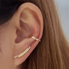 Alloy Geometric Style Zircon Earrings And Ear Bone Clip Set For Women With Diamond Design And Light Luxury Style