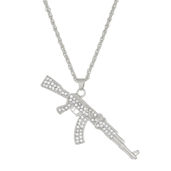 Alloy Geometric Submachine Gun Pendant Jewelry With Electroplating For Men And Women