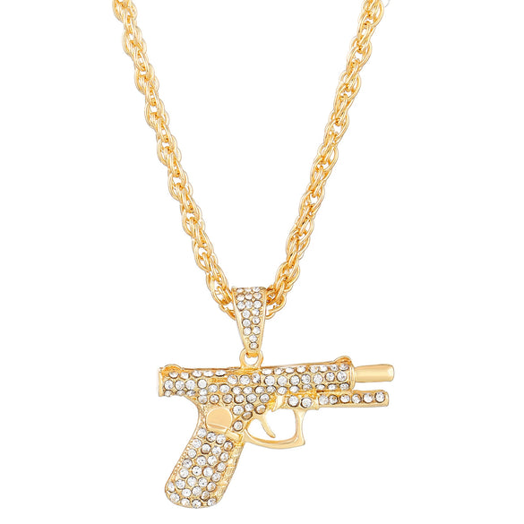 Alloy Geometric Submachine Gun Pendant Jewelry With Electroplating For Men And Women