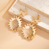 Alloy Geometric Sunflower Hammered Electroplated Women's Earrings