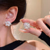 Alloy Geometric Sunflower Pearl Women's Light Luxury Minimalist Electroplating Ear Clip Earrings