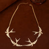 Alloy Geometric Swallow Connection Necklace For Women Electroplated Jewelry