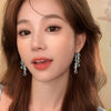 Alloy Geometric Tassel Earrings Electroplated Minimalist Style For Women