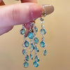 Alloy Geometric Tassel Earrings Electroplated Minimalist Style For Women
