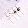Alloy Geometric Tassel Earrings For Women With Electroplating Treatment Ins Style