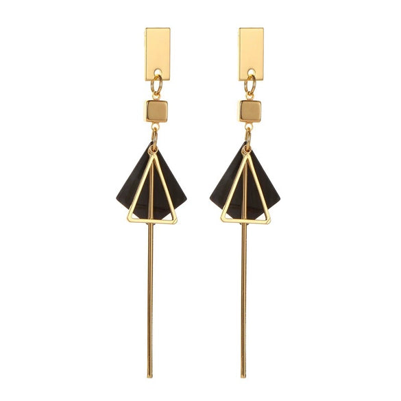Alloy Geometric Tassel Earrings For Women With Electroplating Treatment Ins Style