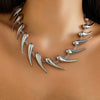 Alloy Geometric Thorn Splicing Water Drop Pendant Necklace For Women Handmade Chain Electroplated