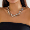 Alloy Geometric Thorn Splicing Water Drop Pendant Necklace For Women Handmade Chain Electroplated